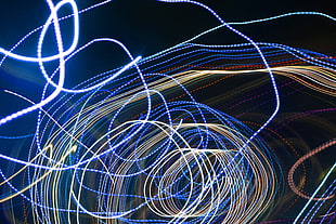 multicolored abstract artwork, Lines, Bands, Glows