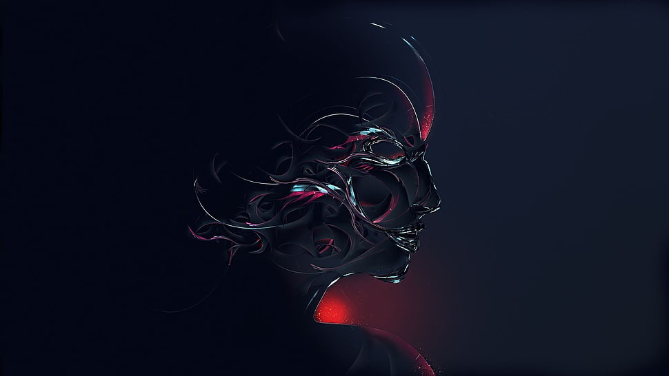 black character digital wallpaper, abstract, face HD wallpaper