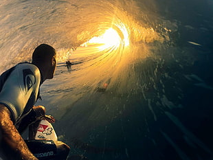 sea waves, surfing, men, sport , sports HD wallpaper