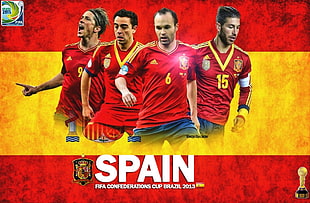Spain FIFA Confederations Cup Brazil 2013 poster, Spain, soccer HD wallpaper
