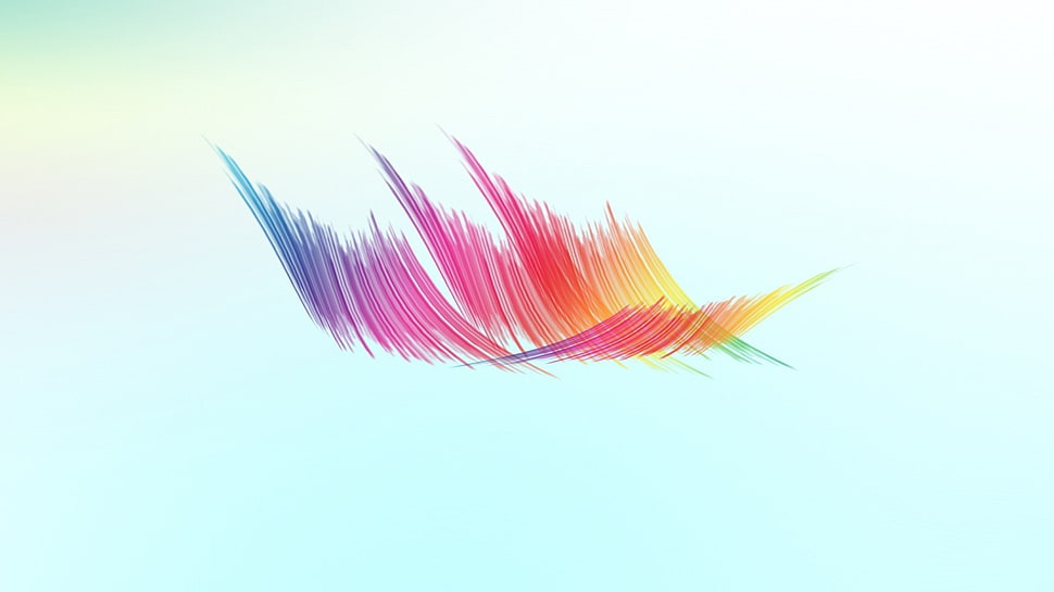 blue, pink, red, yellow, and green abstract illustration, abstract, minimalism HD wallpaper