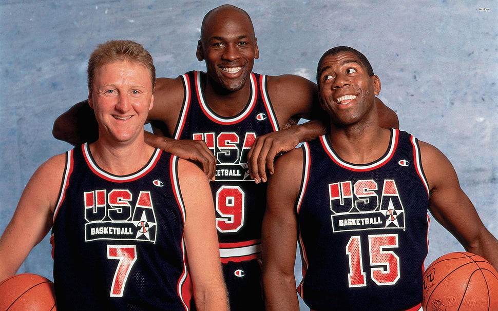 Michael Jordan and Larry Bird, men, sports, basketball, Michael Jordan HD wallpaper