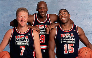 Michael Jordan and Larry Bird, men, sports, basketball, Michael Jordan