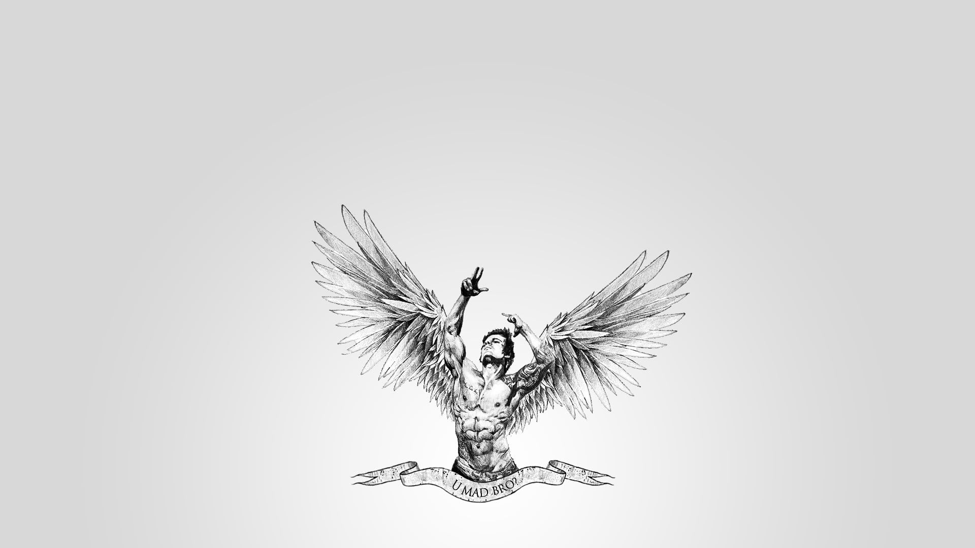 topless male angel sketch
