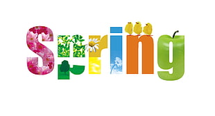 multicolored Spring logo, Spring, HD, 4K HD wallpaper
