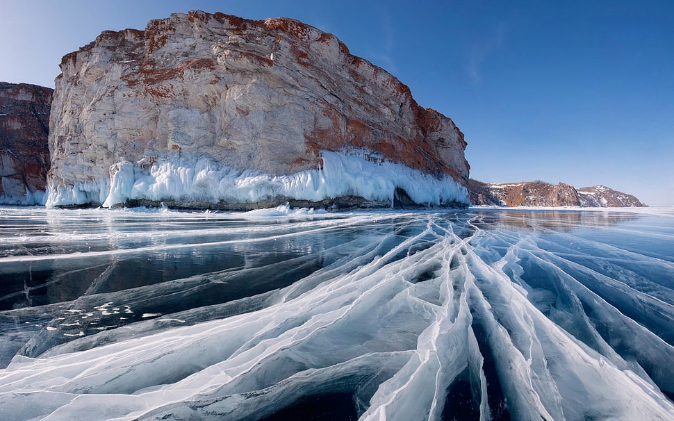 time lapse photography of iceberg HD wallpaper