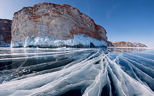 time lapse photography of iceberg