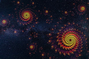 galaxy painting, Spirals, Starry sky, Universe HD wallpaper