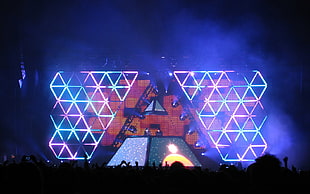 blue and pink stage lighting, Daft Punk, music