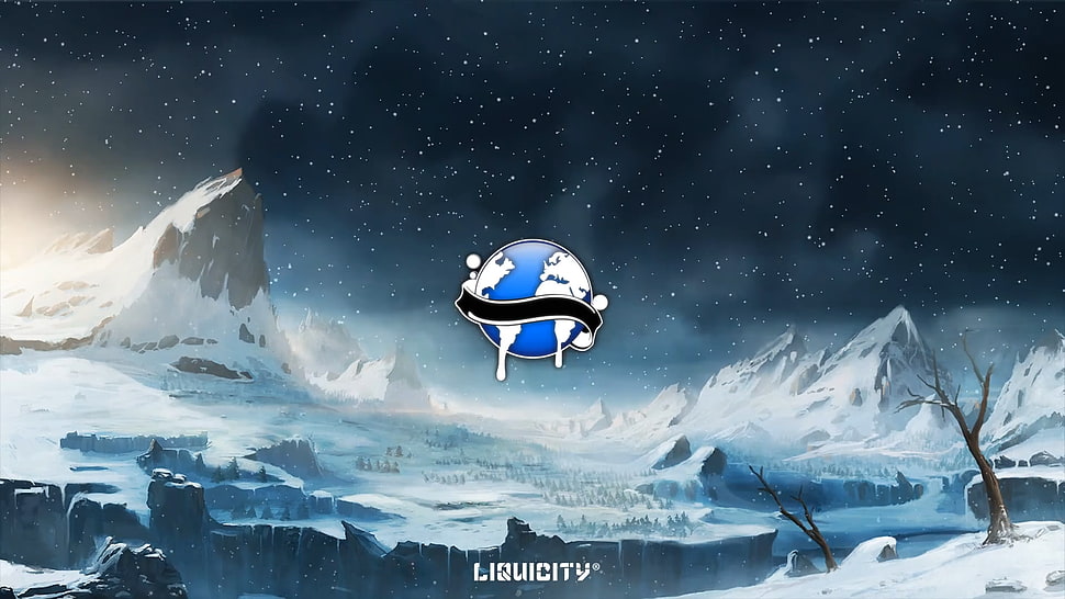 blue and white Dallas Cowboys helmet, Liquicity, artwork, landscape, snow HD wallpaper