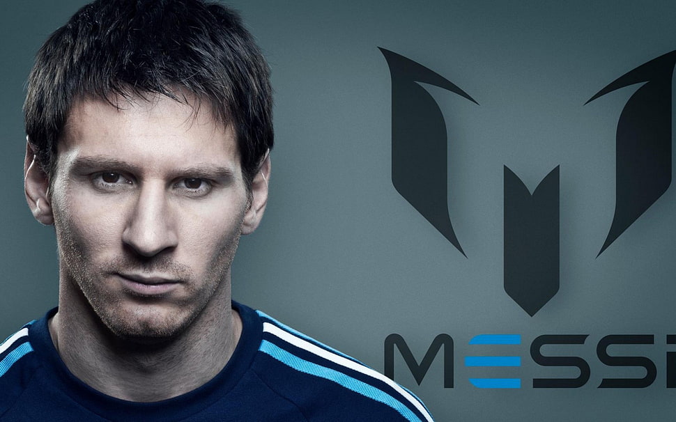 men's blue and black polo shirt, Lionel Messi, FC Barcelona HD wallpaper
