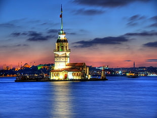 Maiden Tower, Turkey, Istanbul, lighthouse, Turkey, bay HD wallpaper