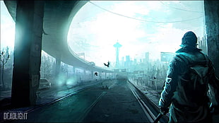 man standing under bridge game wallapper, video games, Deadlight