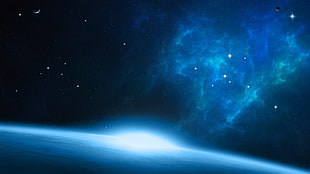 blue light, space HD wallpaper