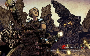 Gears of War 3 digital wallpaper, Gears of War, Gears of War 3, video games