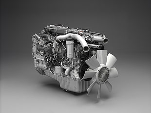 grayscale photography of vehicle engine