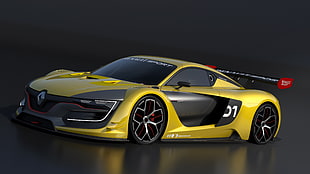 yellow Renault Symbion, Renault Sport R.S. 01, car, vehicle, race cars HD wallpaper
