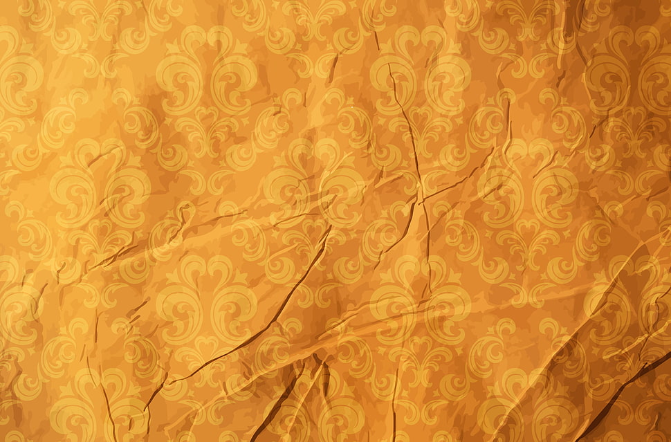 brown floral textile HD wallpaper
