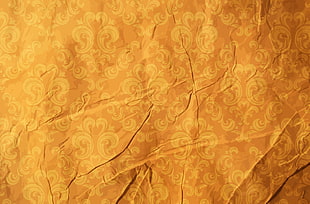 brown floral textile