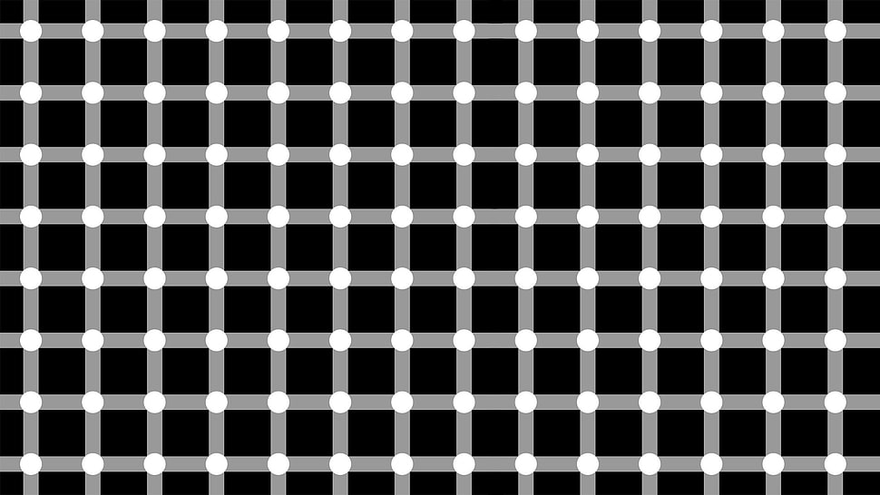 black and white optical illusion, minimalism, square, lines, dots HD wallpaper