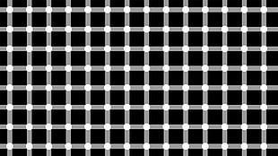 black and white optical illusion, minimalism, square, lines, dots