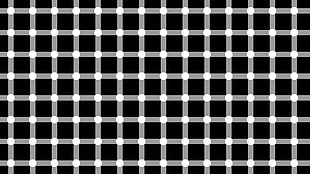 black and white optical illusion, minimalism, square, lines, dots