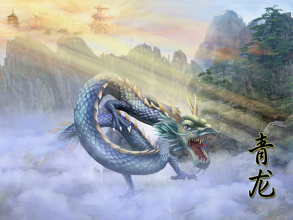 brown and black fish with fish, chinese dragon, dragon, fantasy art, artwork HD wallpaper