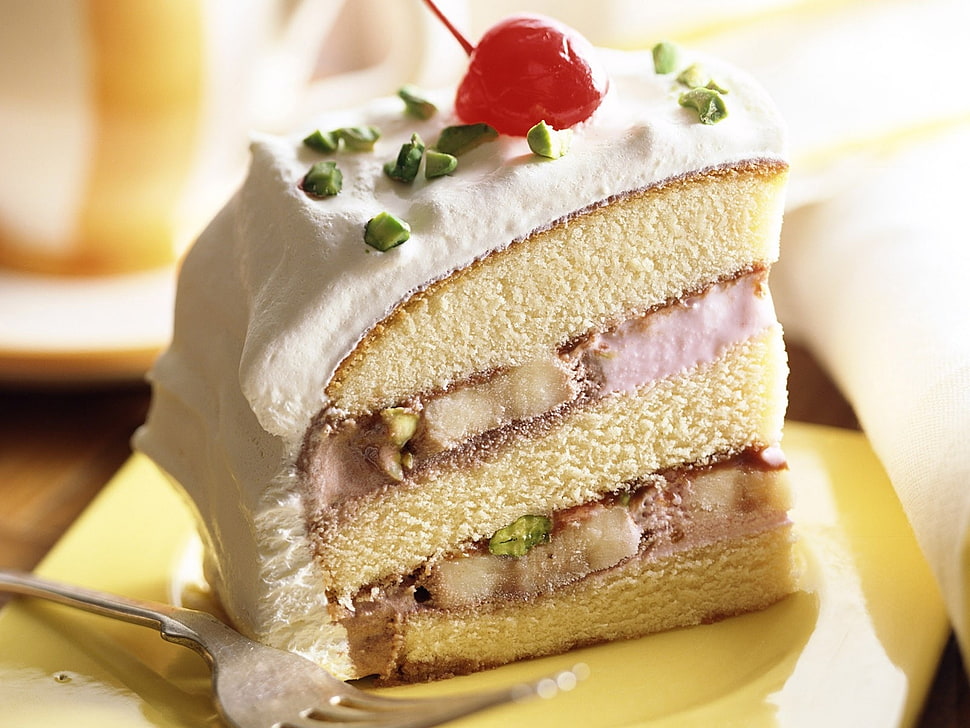 white and pink cake HD wallpaper