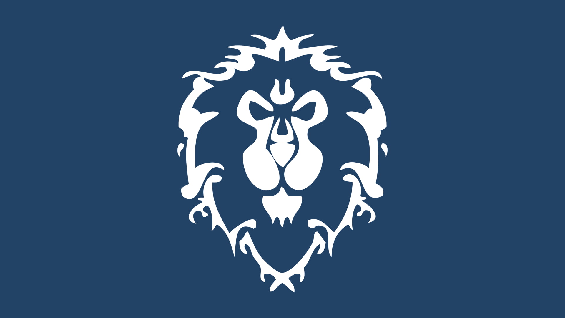 white and blue lion logo, World of Warcraft: Warlords of Draenor, Alliance, simple, minimalism