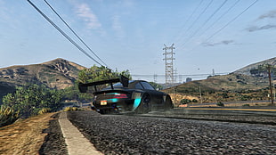 black coupe, Grand Theft Auto V, sun rays, car