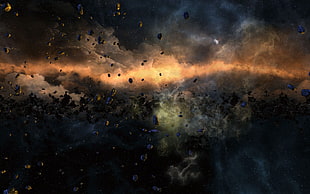 galaxy digital wallpaper, space, nebula, digital art, artwork