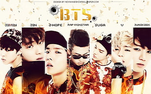 BTS poster, BTS, K-pop, V bts, Rap Monster