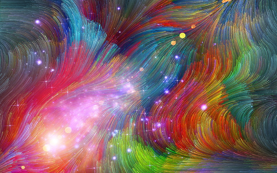 multicolored abstract painting, galaxy, colorful HD wallpaper