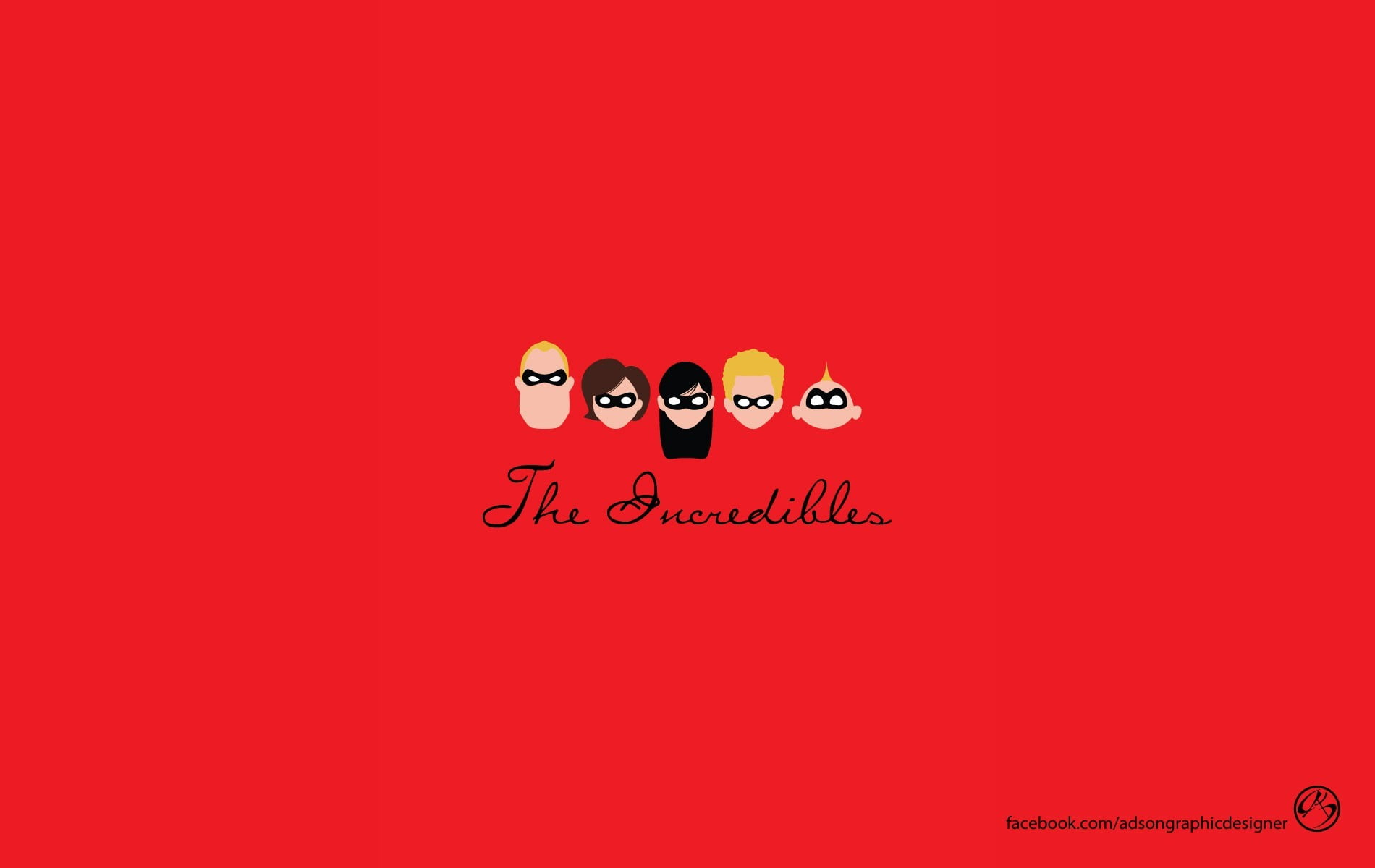The Incredibles illustration, The Incredibles, minimalism, red