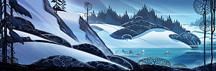 white and black personal watercraft, The Banner Saga, video games, artwork, concept art