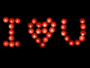 candles forming I love you sign
