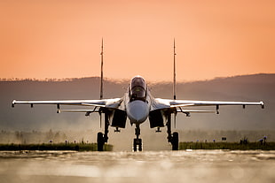 gray fighter jet HD wallpaper