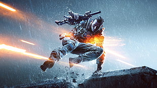 Battlefield game cover, Battlefield 4, Electronic Arts, dice, video games