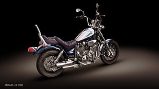 black and silver naked motorcycle, Yamaha XV1100, Yamaha, motorcycle