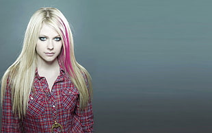 Avril Lavigne wallpaper, Avril Lavigne, blue eyes, dyed hair, blonde