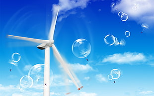 windmill with bubbles HD wallpaper