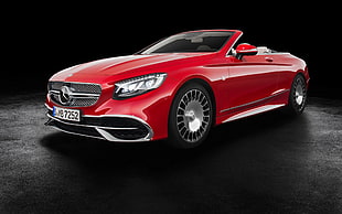 red Mercedes-Benz coupe