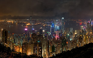 City landscape during night time