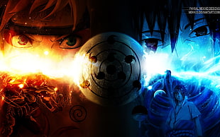 two anime character illustration, Naruto Shippuuden, anime, Uzumaki Naruto, Rinnegan HD wallpaper