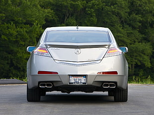 silver Acura back view