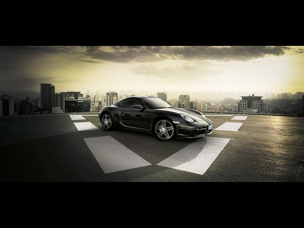 black sports coupe, Porsche, car, black cars, vehicle HD wallpaper