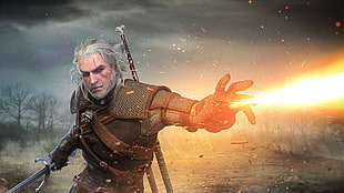 game character illustration, Geralt of Rivia, The Witcher, The Witcher 3: Wild Hunt HD wallpaper