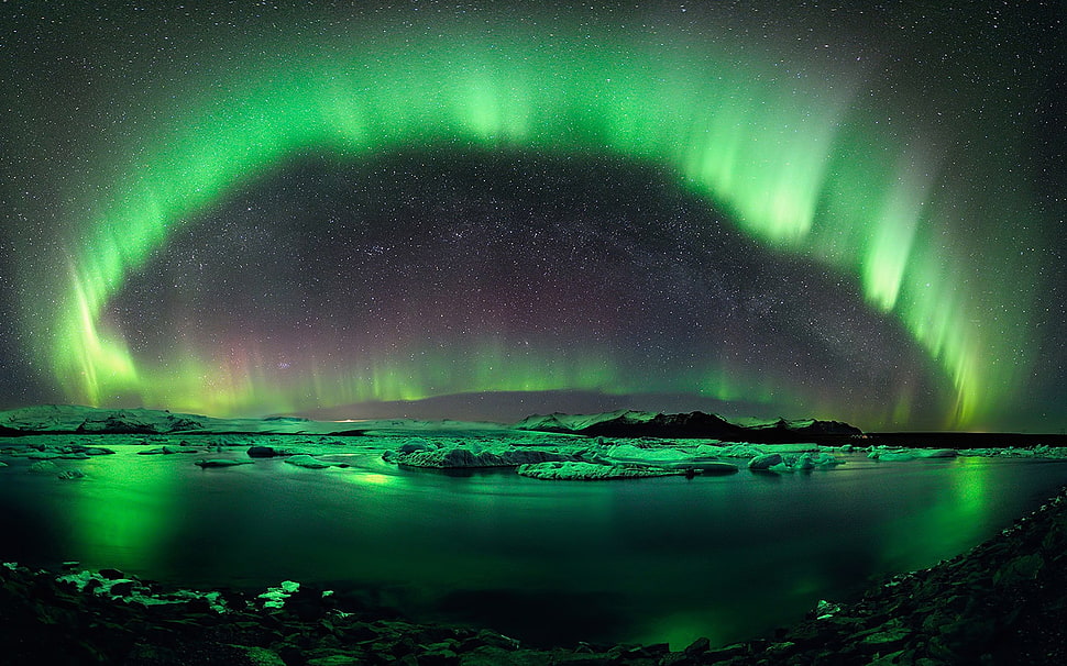Aurora Borealis, nature, landscape, aurora vetter, Iceland HD wallpaper