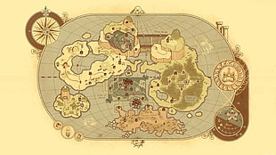 old map illustration, Super Mario, map