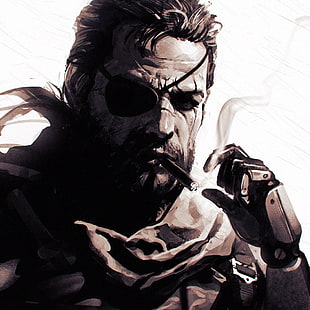 Metal Gear character, Venom Snake, Metal Gear Solid V: The Phantom Pain, Ilya Kuvshinov, Metal Gear HD wallpaper